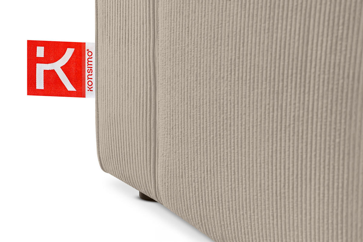 SCHLAFSOFA NAPI in Pet Friendly Cord-Stoff, beige - Beige/Schwarz, Textil (228/89/101cm) - KONSIMO®