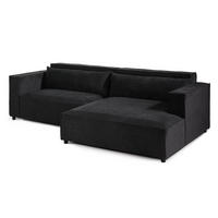 ECKSOFA Ottomane rechts Geflechtstoff 266x150x80 anthrazit FINN - Anthrazit, Textil (266/150cm) - Massivmoebel24