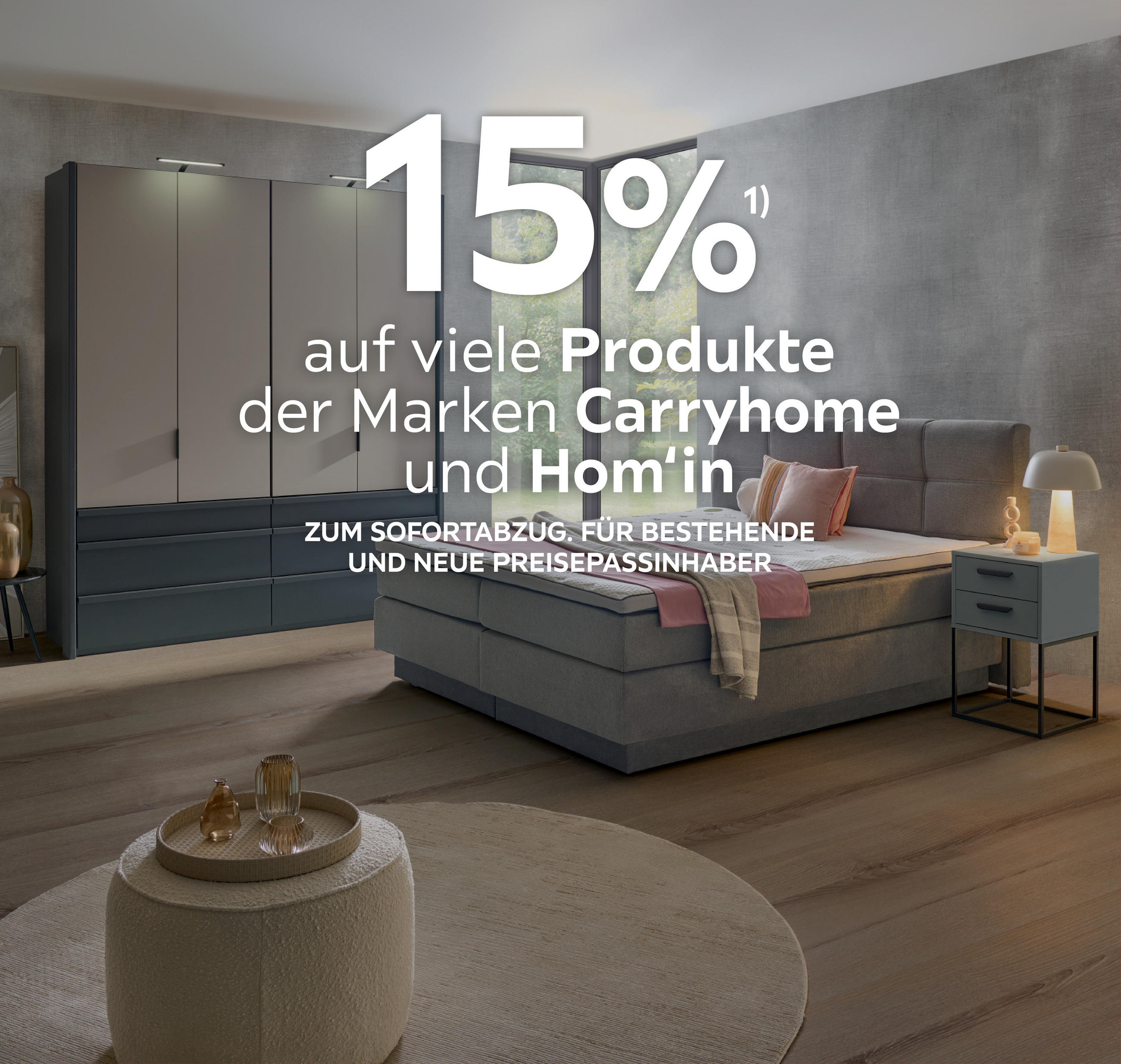 15% auf viele Produkte der Marken Carryhome und Hom'in; zum Sofortabzug, für bestehende und neue Preisepassinhaber