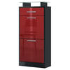 SCHUHSCHRANK Loret Front in Bordeaux Hochglanz - Bordeaux, Holzwerkstoff (46/104/23cm) - Vladon