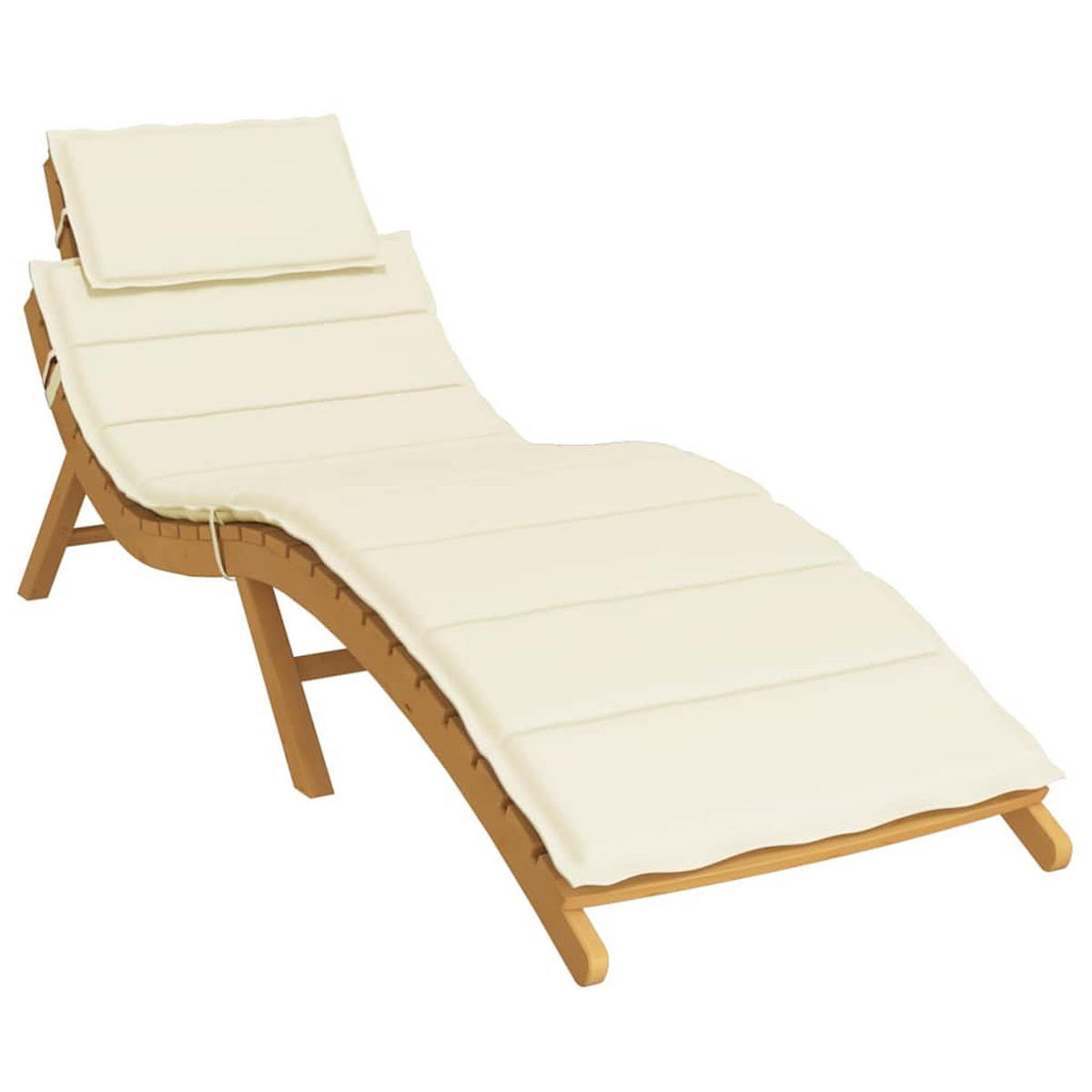 SONNENLIEGEN-AUFLAGE Creme 186/58/4 Cm Oxford-Gewebe - Creme, Textil (58/4/186cm) - vidaXL