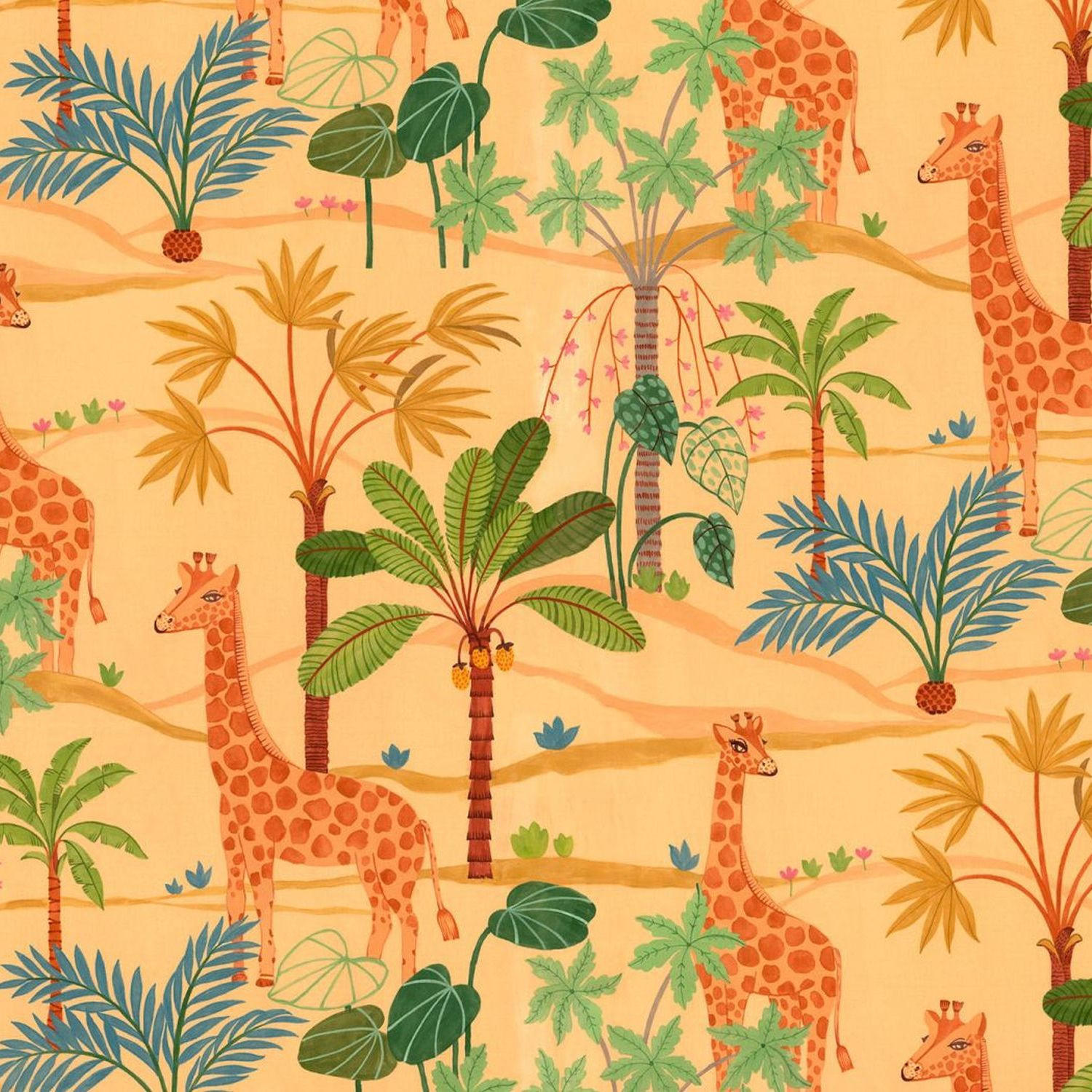 FOTOTAPETE Giraffe 400 x 280 cm - Orange, Papier (400/280cm) - Sanders & Sanders