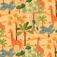 FOTOTAPETE Giraffe 400 x 280 cm - Orange, Papier (400/280cm) - Sanders & Sanders