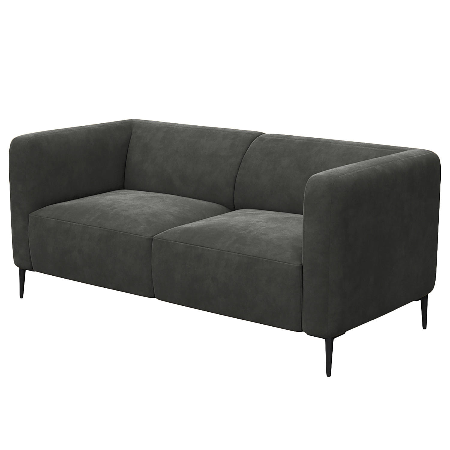 2,5-SITZER SOFA - Schwarz/Grün, Textil/Metall (175/74/88cm) - home24