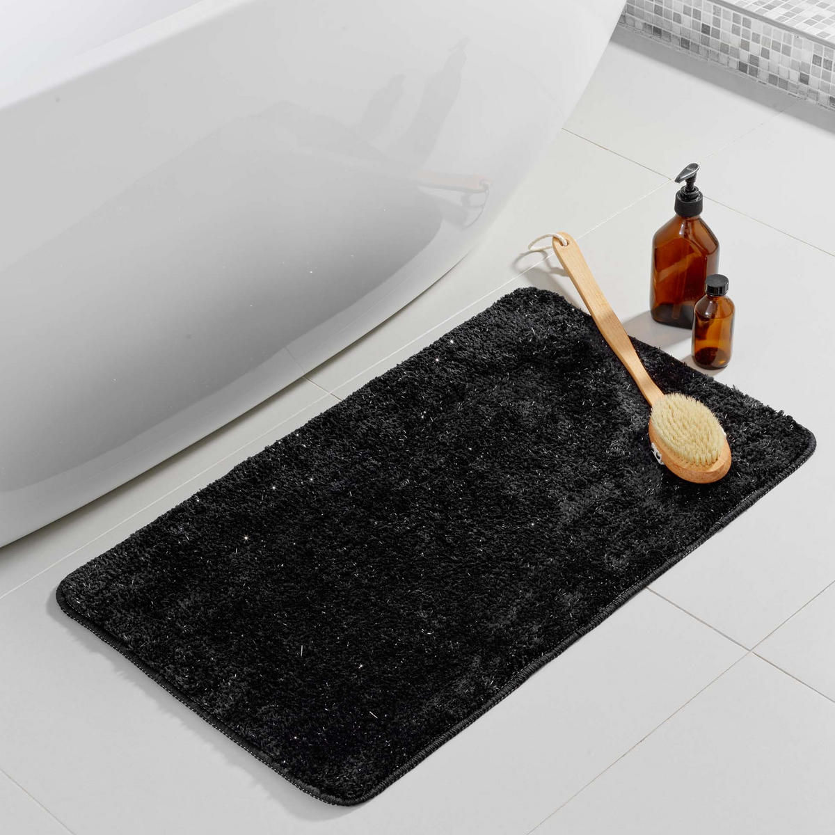 BADEMATTE Metropolis 45/75 cm - Schwarz, Textil (75/45cm) - Douceur d´intérieur