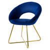 ESSZIMMERSTUHL Blau Samt - Blau/Goldfarben, Metall (53/77/64cm) - ML-DESIGN