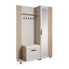 GARDEROBENSCHRANK Livia mit Aufhängern und Spiegel, Kaschmir, links - Kaschmir/Eiche Artisan, Holzwerkstoff (137/207/42cm) - Beautysofa