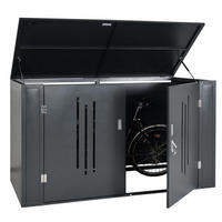 FAHRRADGARAGE 2er 121x202x100cm Anthrazit - Anthrazit, Metall (202/121/100cm) - PROREGAL
