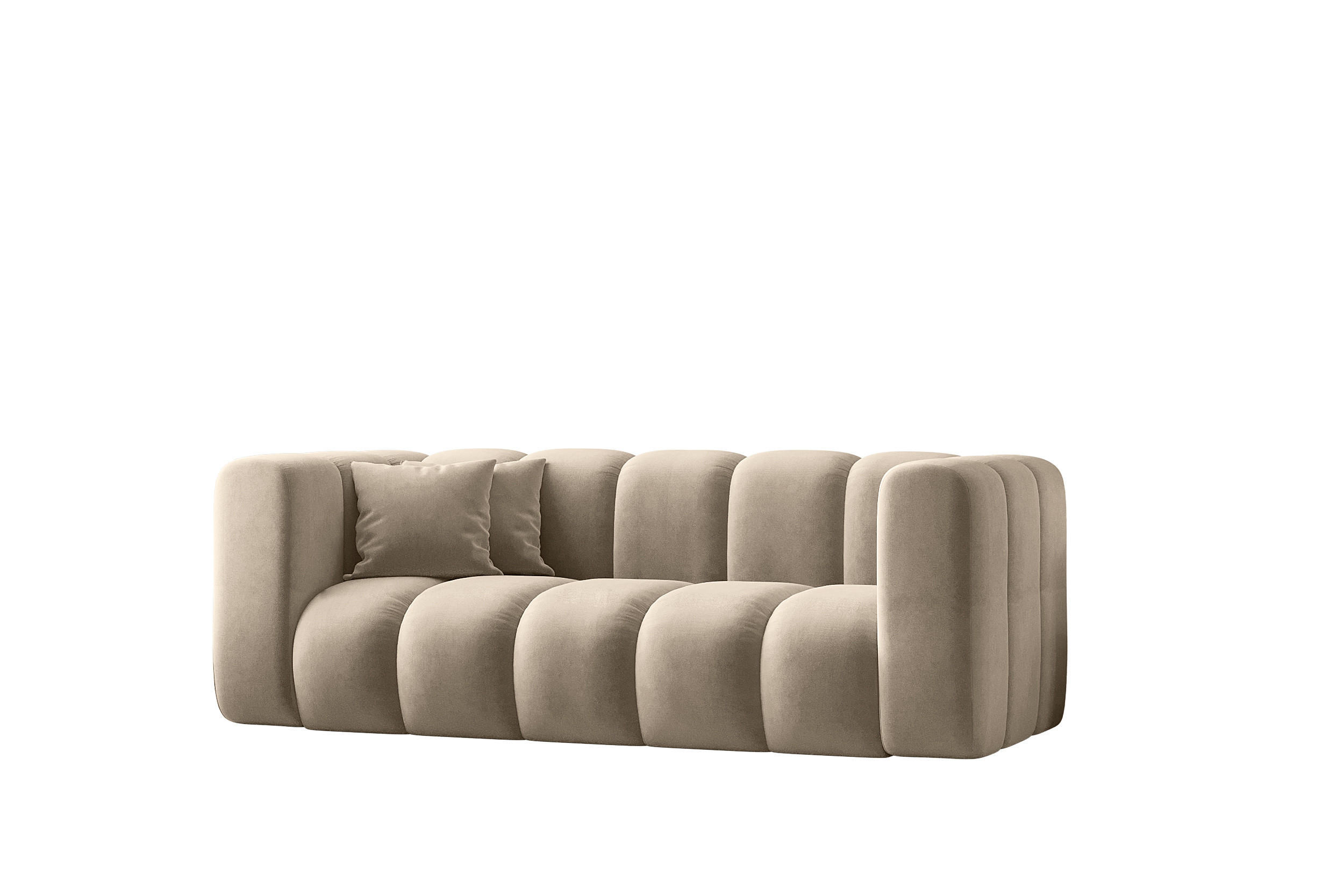 COUCH Sofa, Zweisitzer-Sofa Grand Modular Stoff Salvador Beige - Beige, Holz (197/70/91cm) - Kaiser Möbel