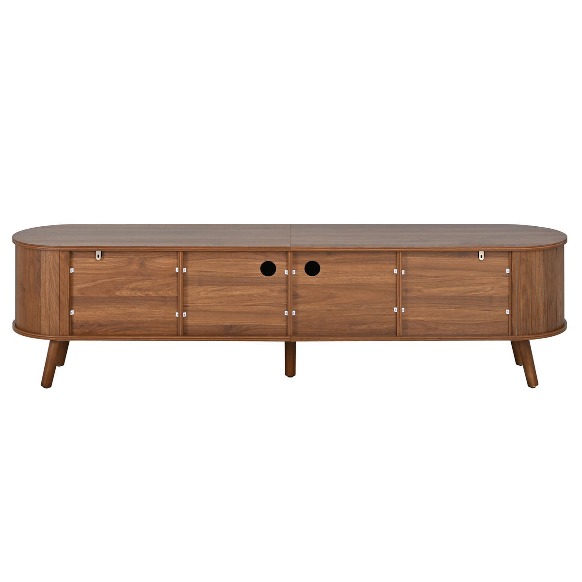 LOWBOARD 180/38/47 cm aus MDF und Holzwerkstoff mit 4 Klapptüren Nussbaum - Braun, Holzwerkstoff (180/47/38cm) - Modenvie