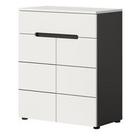 SCHUHKOMMODE weiß, grau, Flurkommode 80 x 94 cm mit Soft-Close, Cooper - Schwarz/Weiß, Holzwerkstoff/Kunststoff (80/94/37cm) - Inn.Furn