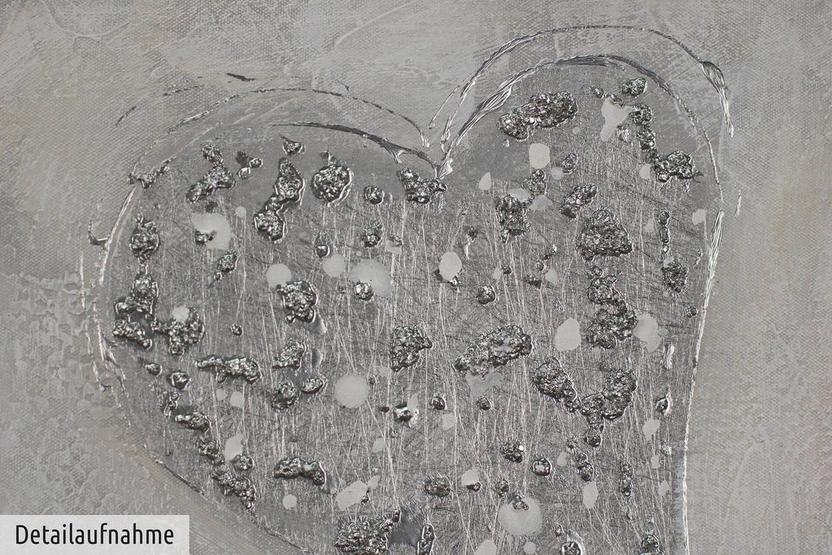 ACRYLBILD HANDGEMALT 30/30 cm - Silberfarben, Holz/Textil (0.34/30cm) - KUNSTLOFT