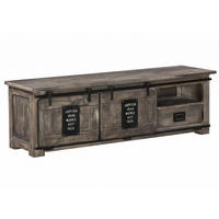 TV-BOARD Mango 160x45x50 grau lackiert RAILWAY #201 - Grau, Holz (160/50/45cm) - Massivmoebel24