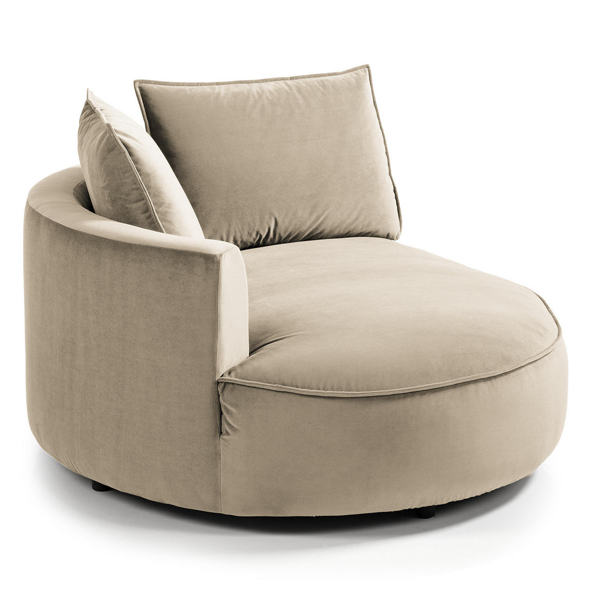 OTTOMANE - modular - Beige/Schwarz, Kunststoff/Textil (126/82/154cm) - home24