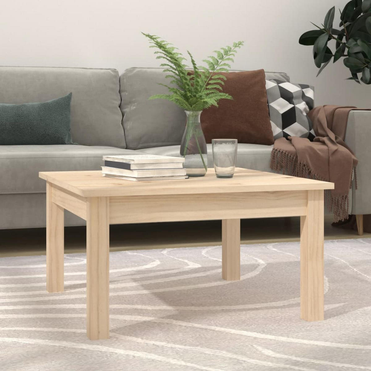 COUCHTISCH 55x55x30 cm Massivholz Kiefer - Hellbraun, Holz (55/55/30cm) - furnicato
