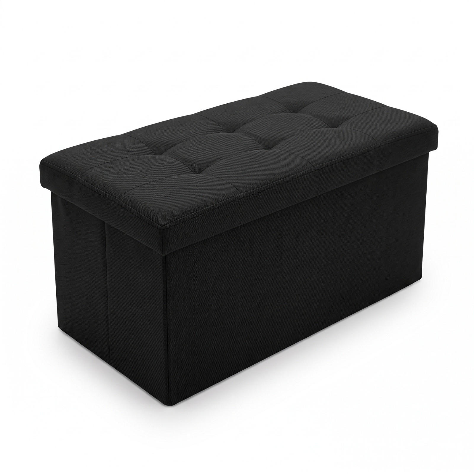 SITZPOUF mit Stauraum 76/38/38 cm - Schwarz, Textil (38/38/76cm) - SCENA LIVING