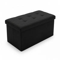 SITZPOUF mit Stauraum 76/38/38 cm - Schwarz, Textil (38/38/76cm) - SCENA LIVING
