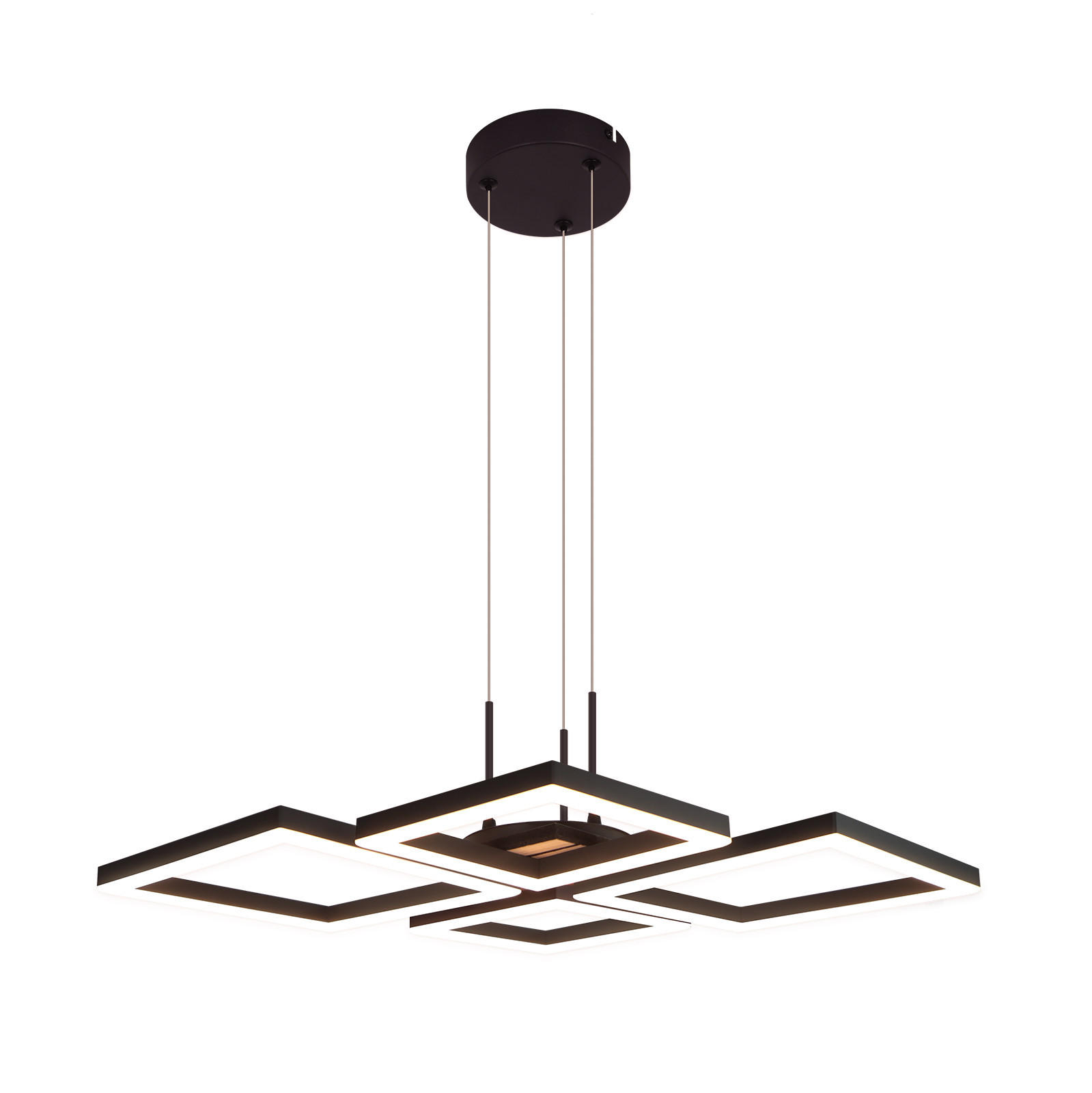 LED PENDELLEUCHTE Orvlon 48/45.5/139 cm - Schwarz, Kunststoff/Metall (48/45.5/139cm) - ZMH