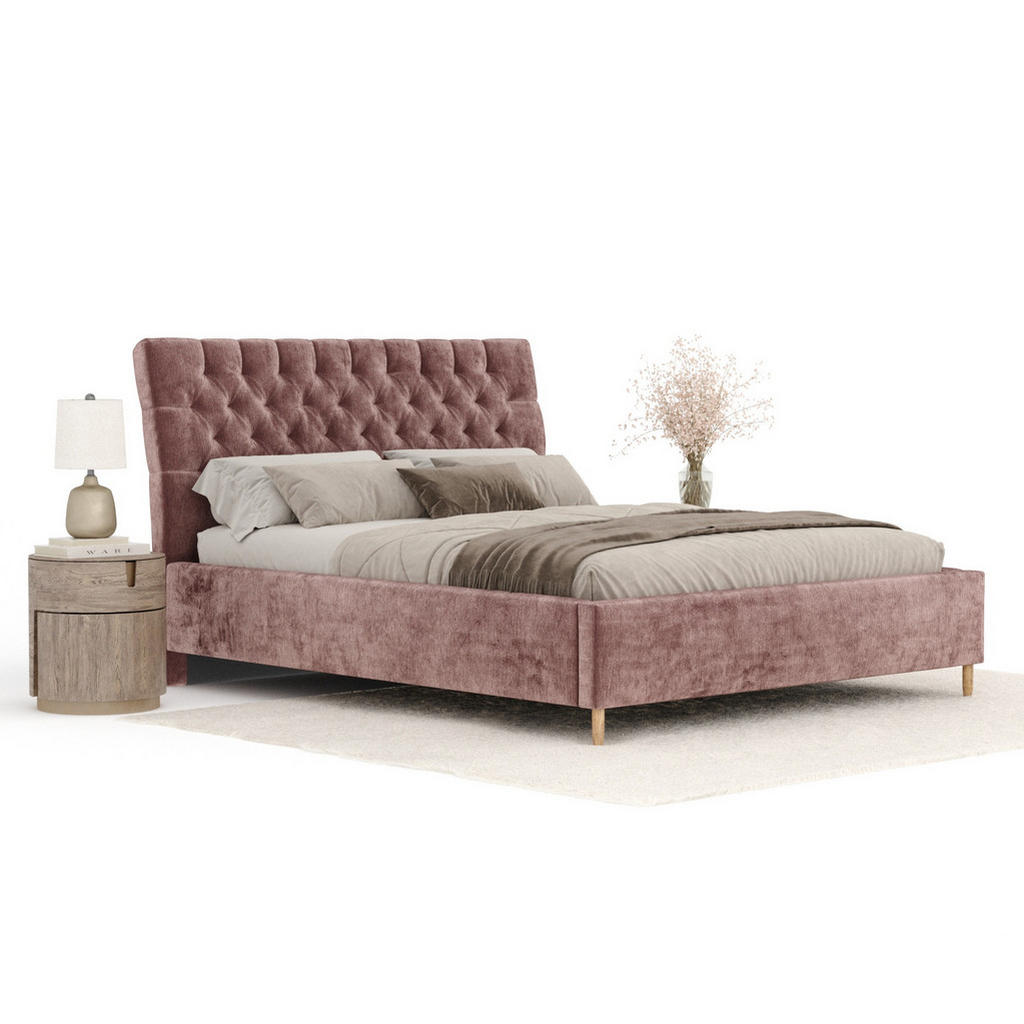 Thumbnail - Maison de Reve Polsterbett, Pink, Textil, Buche, Kiefer, 160x200 cm, Oeko-Tex® Standard 100, FSC 100%, Made in EU, Schla...