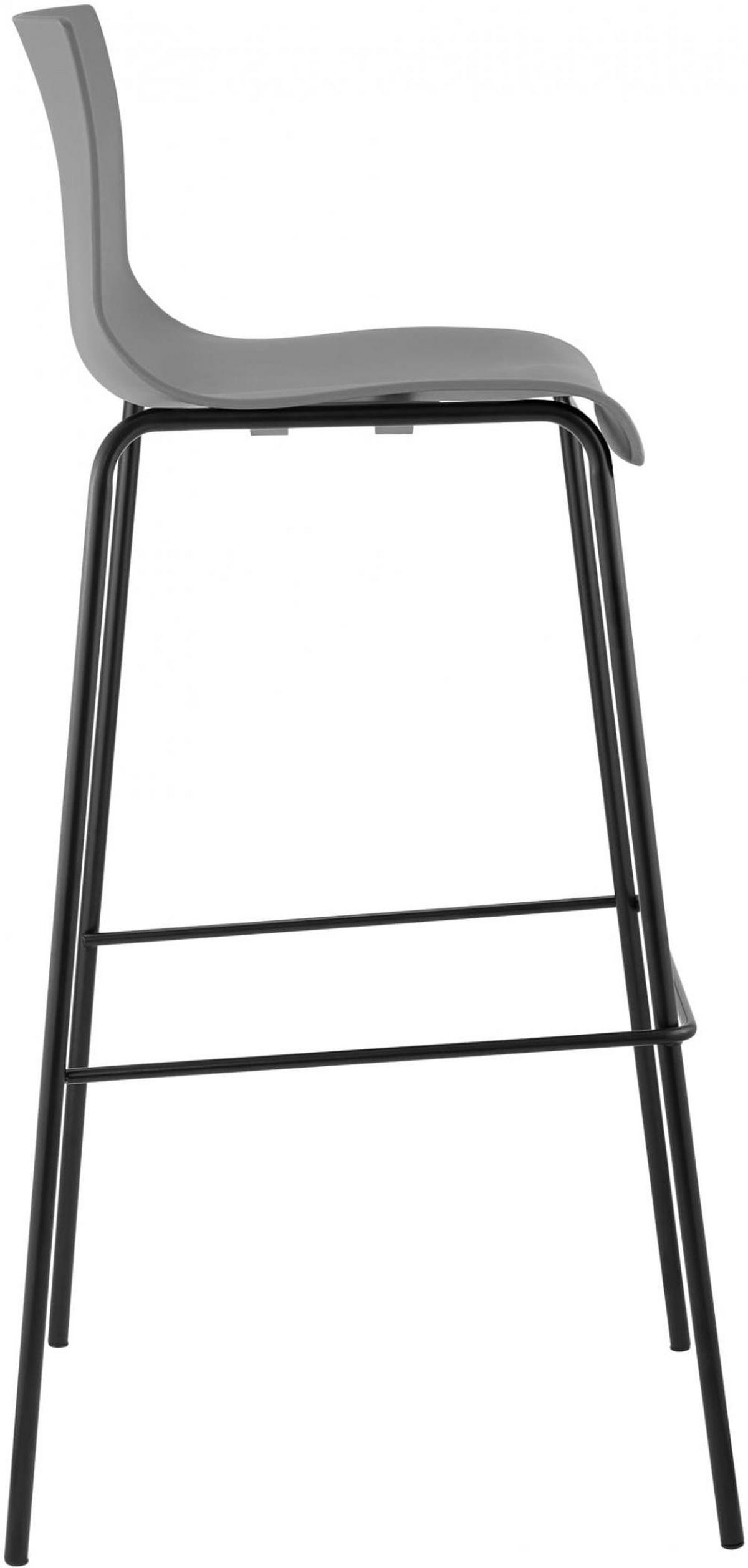 BARHOCKER 2er Set Kunststoff Grau - Schwarz/Grau, Kunststoff/Metall (43/100/48cm) - CLP