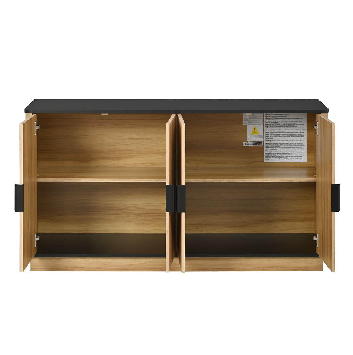 SIDEBOARD 139/40/75 cm natur aus Spanplatte mit Wellenoptik - Naturfarben, Holzwerkstoff (40/75/139cm) - OKWISH