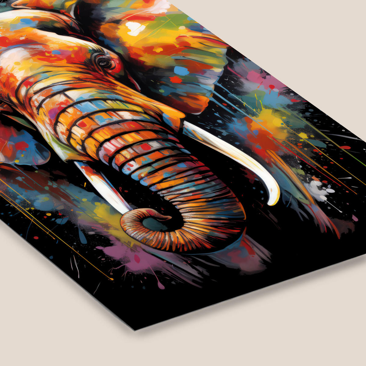 PLAKAT Z OKVIRJEM Slon 20x30 cm - črna, papir (20/30cm) - MuchoWow