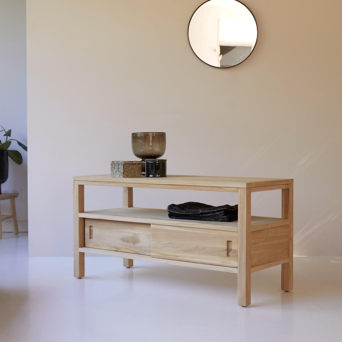 TV-SCHRANK Anton Natur aus Teak - Naturfarben, Holz (100/50/40cm) - Tikamoon