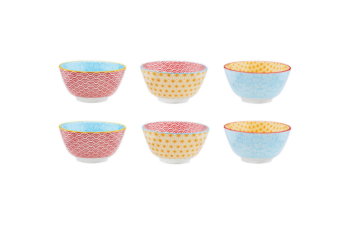 SCHALEN Pattern Ø12cm - 6er-Set - Color - Multicolor, Keramik (12cm) - Björn