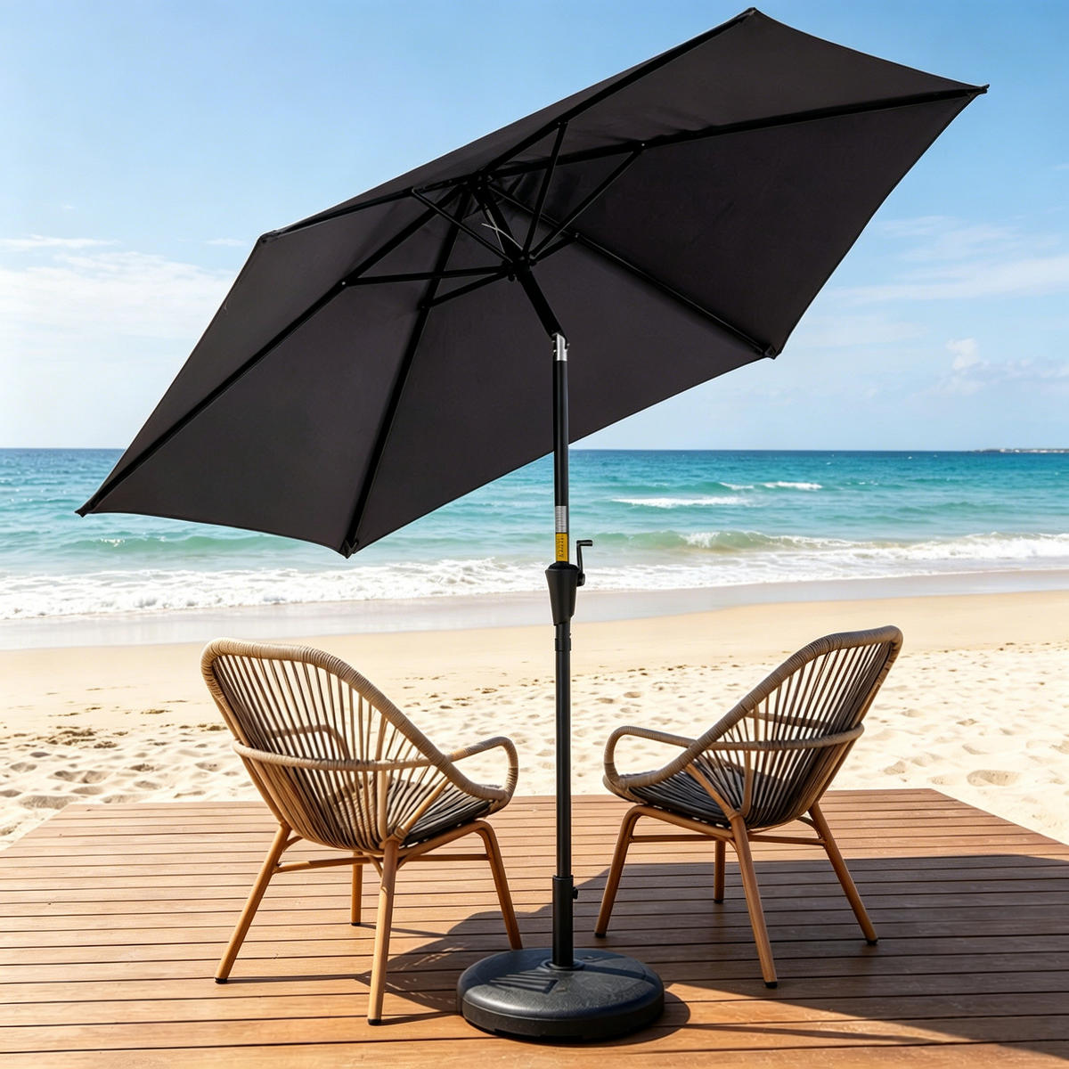 SONNENSCHIRM 260/260/235 cm Grau-schwarz (Keine Basis) - Anthrazit, Metall (260/260cm) - Oxeza