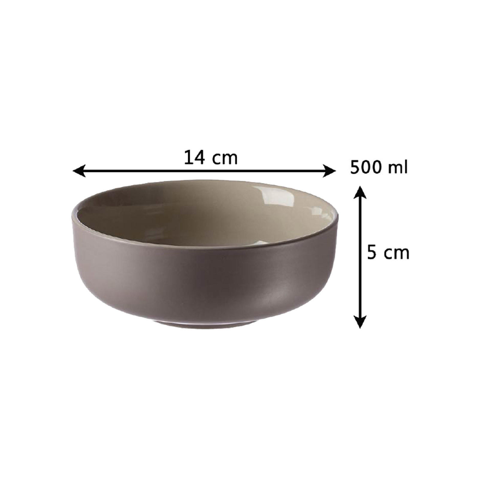 MÜSLISCHALEN Jasper Taupe ø 14.0 cm 6er Set - Taupe, Keramik (14cm) - Ritzenhoff Breker