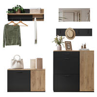 SCHUHSCHRANK aus Spanplatte 85x36x85cm in Natur mit Klapptüren - Naturfarben, Holzwerkstoff (85/85/36cm) - Modfu