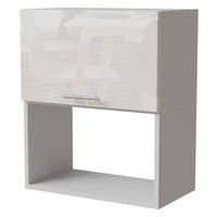 MIKROWELLENUMBAUSCHRANK Essen W2MK/60 Weiß Hochglanz / Weiß Matt 60 / 32,5 / 72cm - Weiß Hochglanz/Weiß, Holz/Holzwerkstoff (60/32.5/72cm) - Feldmann-Wohnen