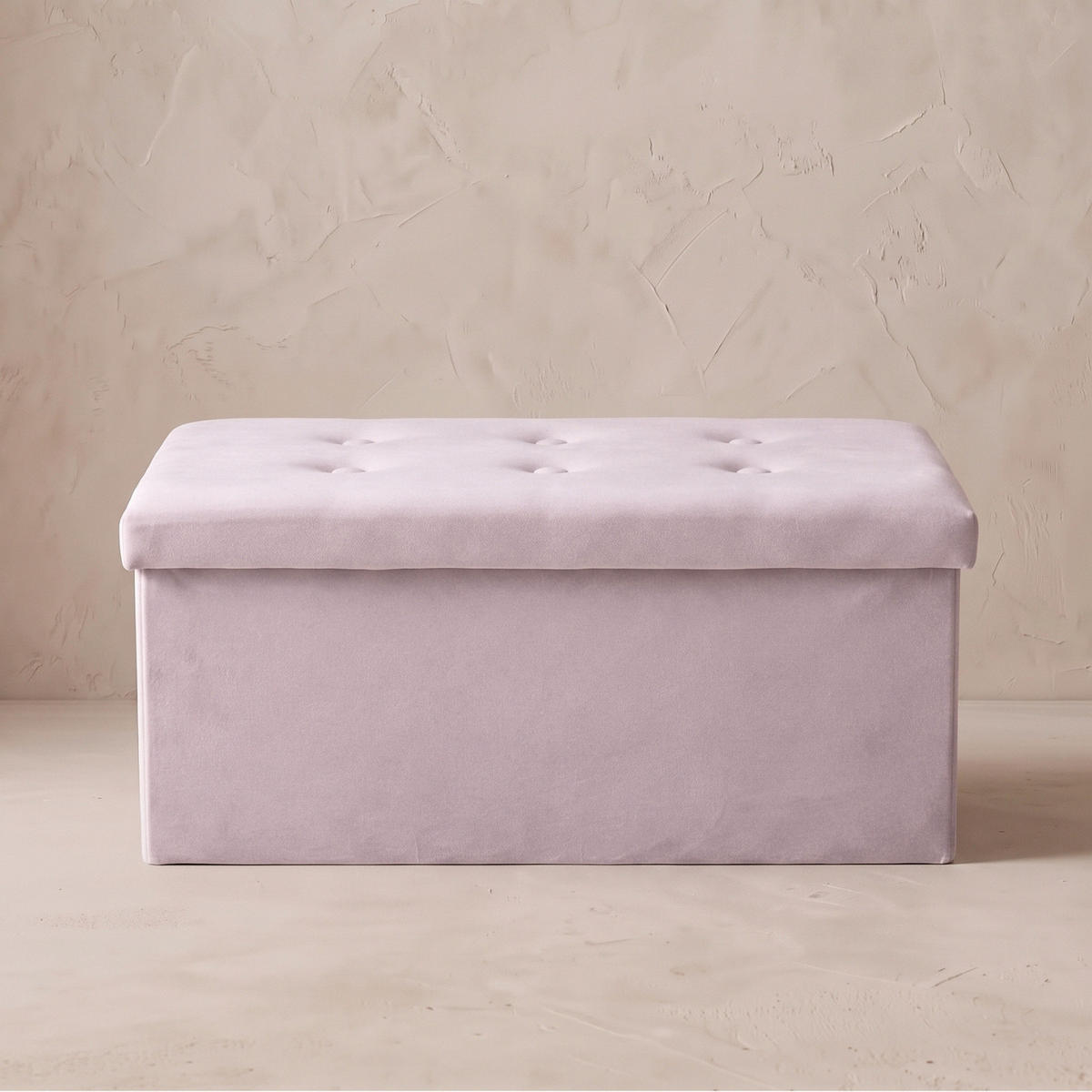 SAMTHOCKER mit Stauraum 76/38/38 cm - Rosa, Textil (38/38/76cm) - SCENA LIVING