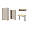 JUGENDZIMMER ALBI C 4-teilig in Sandbeige / Geölte Eiche - Eichefarben/Beige, Holzwerkstoff (295/195/65cm) - Deine Möbel 24