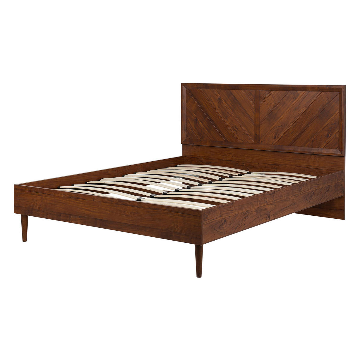BETT 140/200cm Dunkler Holzfarbton Mialet - Dunkelbraun, Holzwerkstoff (140/200cm) - Beliani