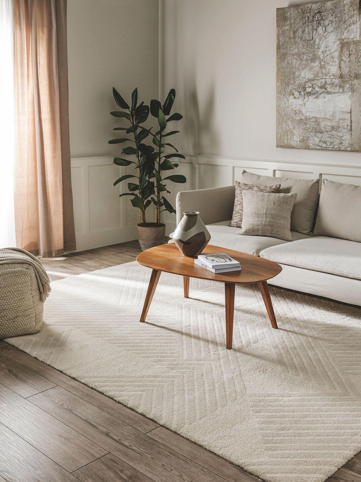 TEPPICH Tacoma Cream 240x340 cm - Creme, Textil (240/340cm) - benuta Nest
