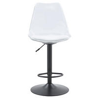 BARHOCKER 2er-Set Schwarz/Transparent mit PU-Leder und Rückenlehne - Schwarz, Metall (45.7/99/53.3cm) - PANGIVO