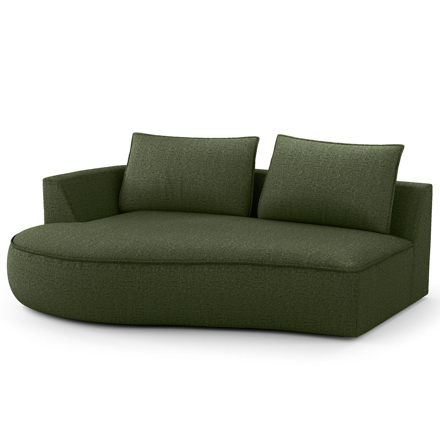 OTTOMANE - modular - Schwarz/Grün, Kunststoff/Textil (196/82/146cm) - home24