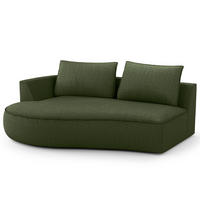 OTTOMANE - modular - Schwarz/Grün, Kunststoff/Textil (196/82/146cm) - home24