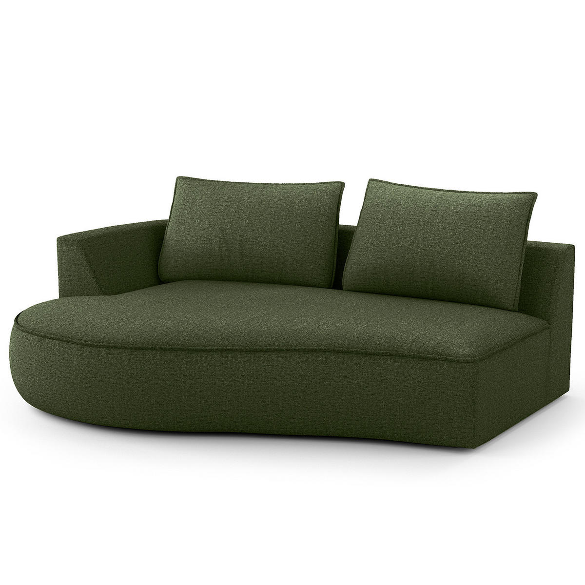 OTTOMANE - modular - Schwarz/Grün, Kunststoff/Textil (196/82/146cm) - home24