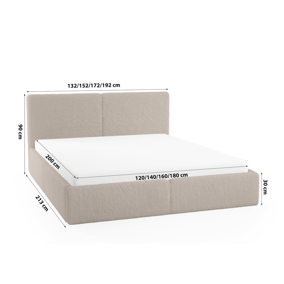 POLSTERBETT Doppelbett Sarria Slim Brown (Anthology 04) 140x200 cm - Braun, Textil (140/200cm) - Meblito