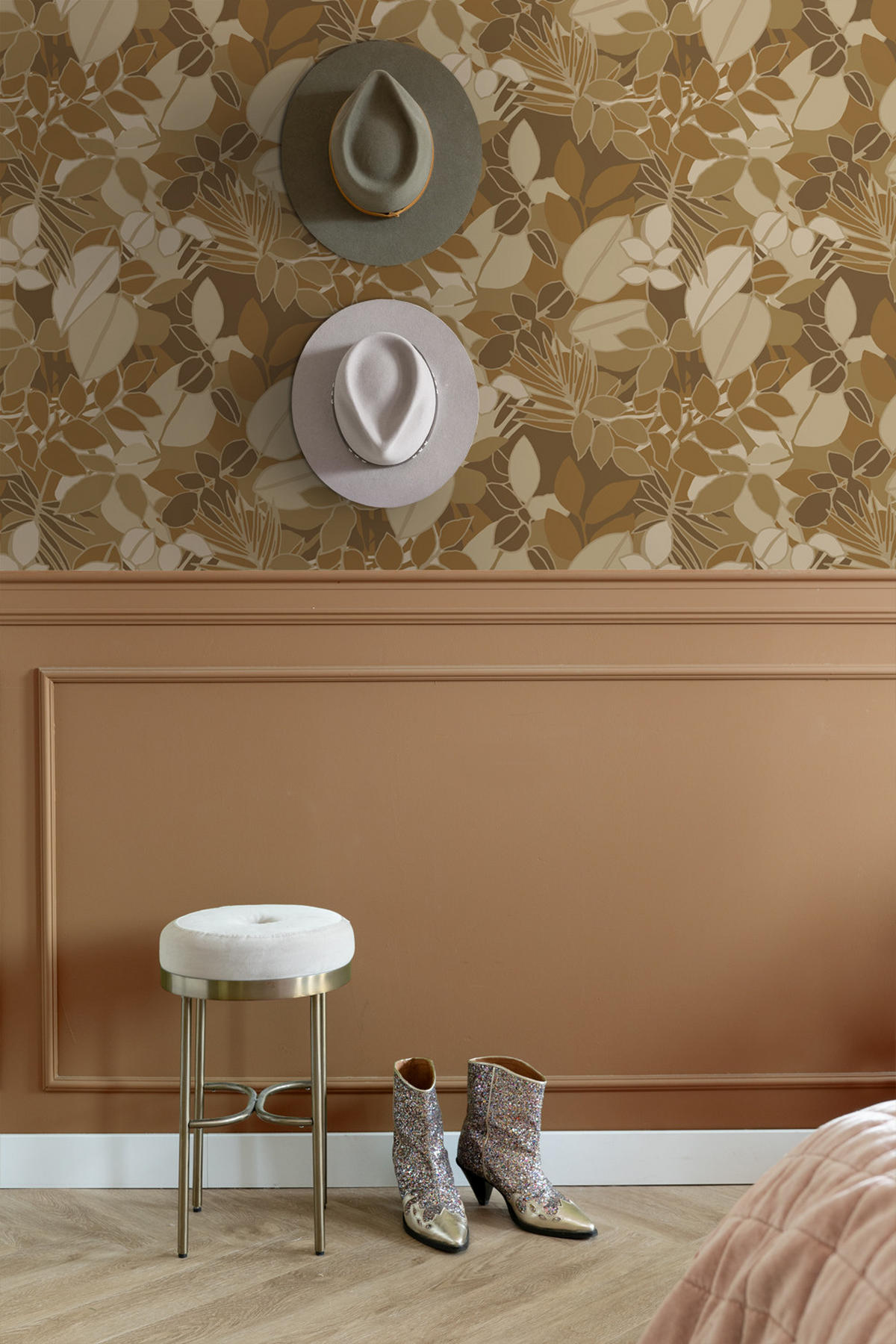 TAPETE Blätter 50 x 900 cm - Braun, Papier (50/900cm) - ESTAhome