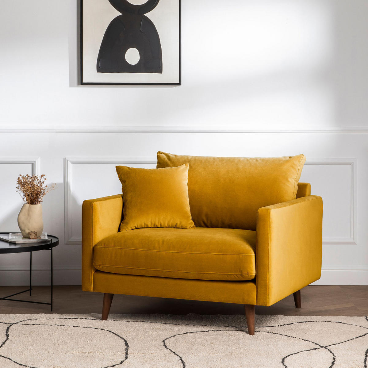 DESIGN-SESSEL - Senfgelb - Gelb, Textil (108/86/95cm) - Drawer