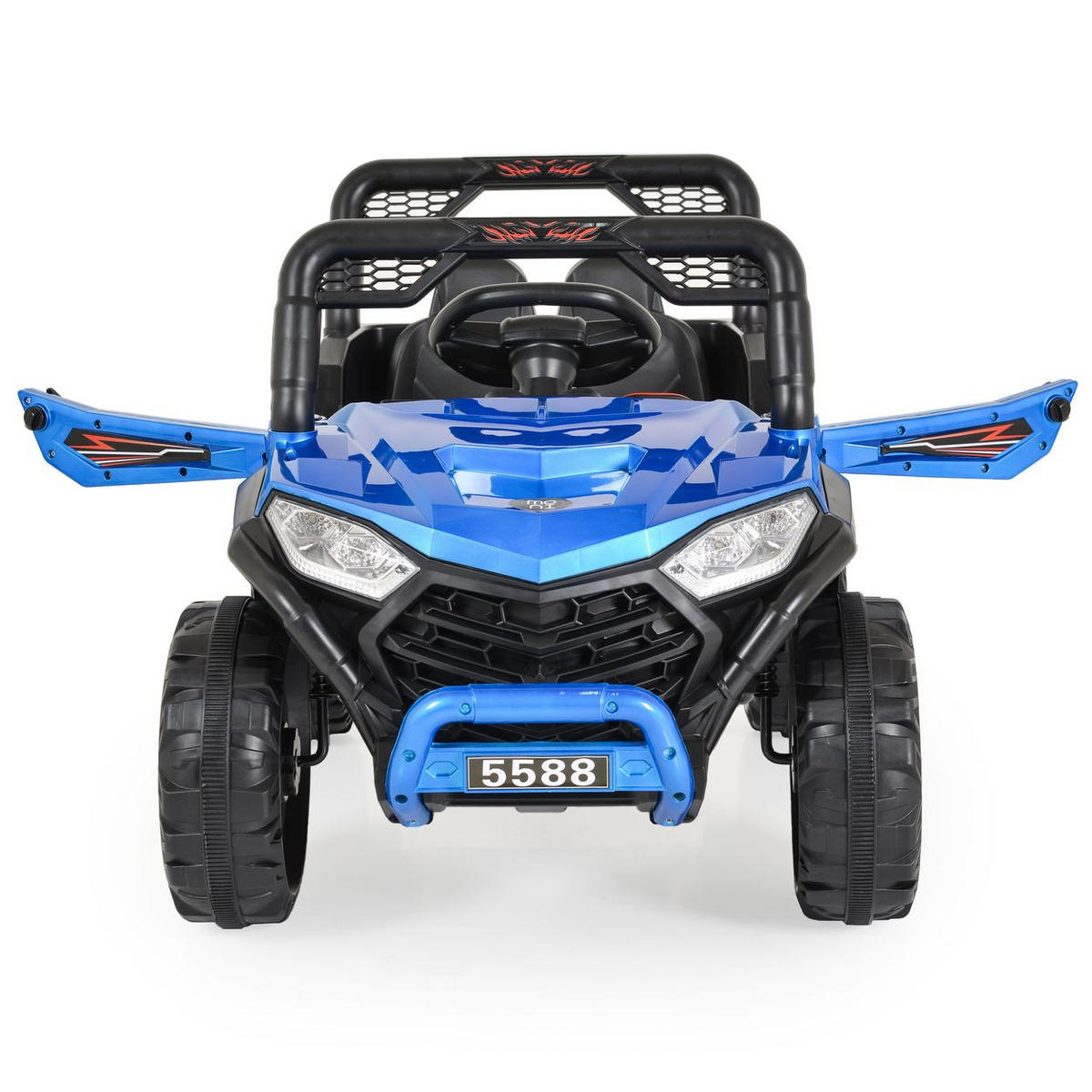 KINDERELEKTROAUTO Buggy Fast UTV blau 5588 metallic Fernbedienung MP3 USB Gurt - Blau, Kunststoff (102/61/64cm) - Moni