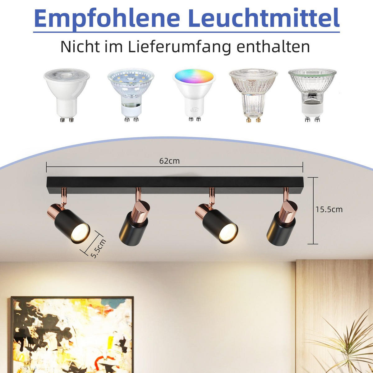 STRAHLER Altenburg 4-flammig 62/14/12 cm - Schwarz, Metall (62/14/12cm) - Nettlife