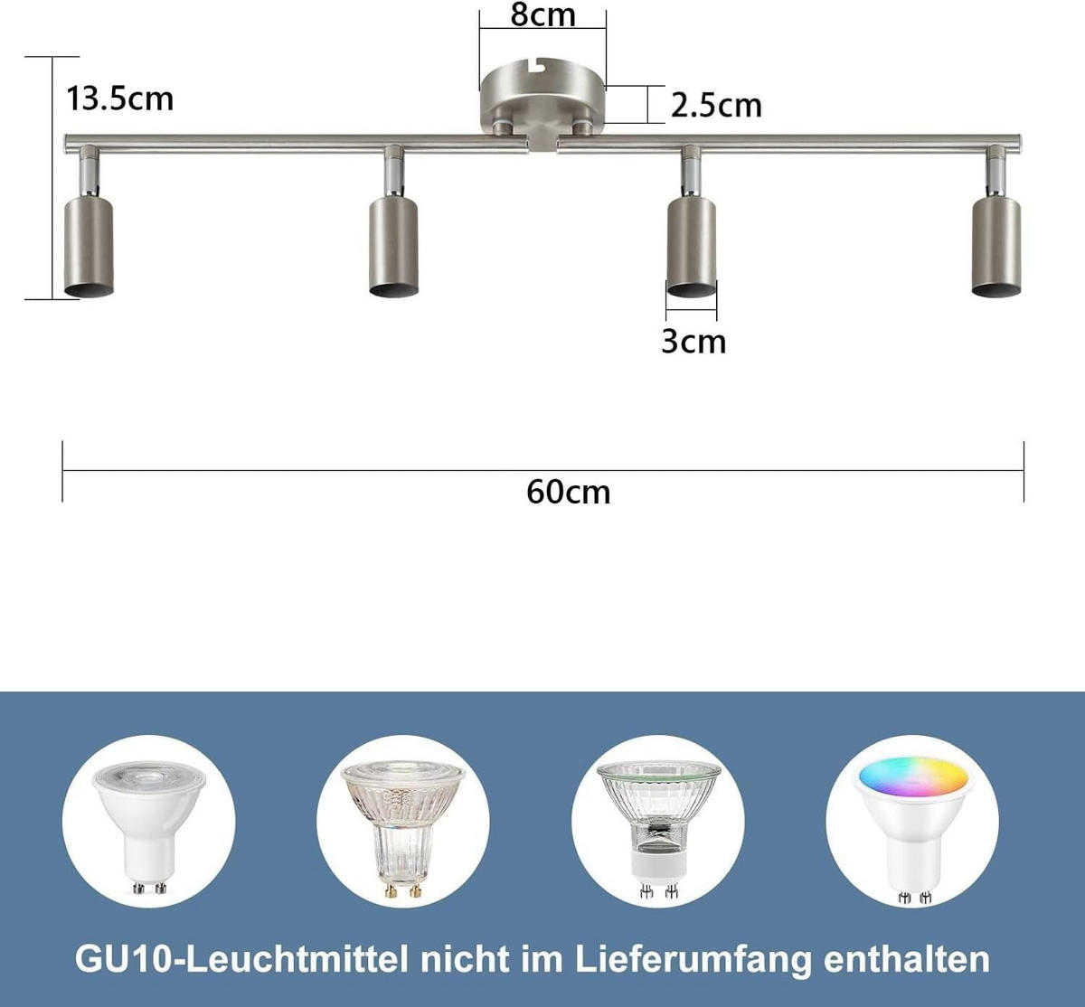 STRAHLER Prytholk 8/13/59.5 cm - Alufarben, Metall (59.5/8/13cm) - ZMH