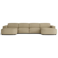SEDACÍ SOUPRAVA Sallmo ve tvaru U, třímístná, univerzální, 374 cm - černá/kapučínová, textil/plast (374/70/166cm) - Selsey