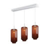 HÄNGELEUCHTE Velo 3-flammig Braun Ø 18cm - Braun/Weiß, Glas (18/18/33cm) - s.luce