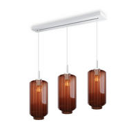HÄNGELEUCHTE Velo 3-flammig Braun Ø 18cm - Braun/Weiß, Glas (18/18/33cm) - s.luce
