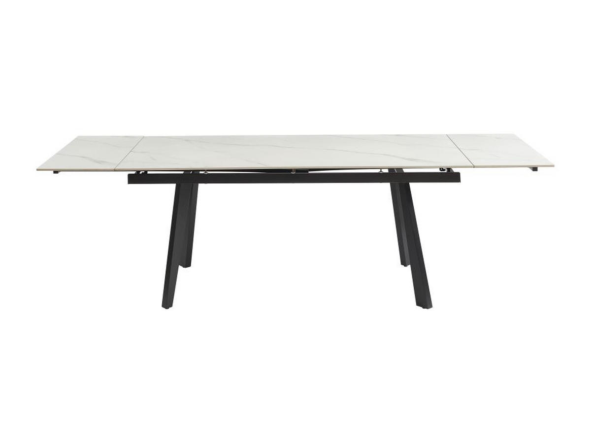 ESSTISCH ausziehbar - 6 bis 10 Personen - Keramik & Metall - Marmor-Optik Weiß & Schwarz - MARVENA - Schwarz, Keramik (260/90/76cm) - Vente-Unique